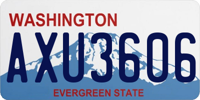 WA license plate AXU3606