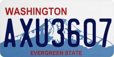 WA license plate AXU3607