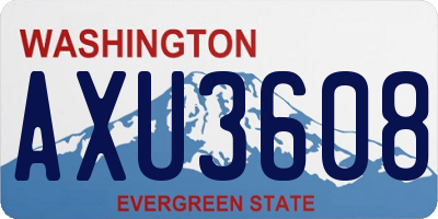 WA license plate AXU3608