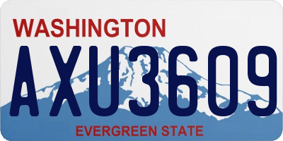 WA license plate AXU3609