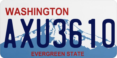 WA license plate AXU3610