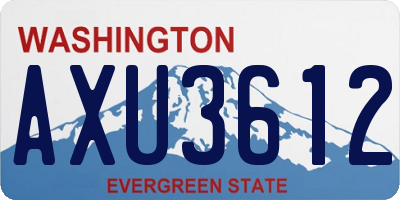 WA license plate AXU3612