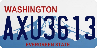 WA license plate AXU3613