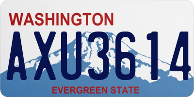 WA license plate AXU3614