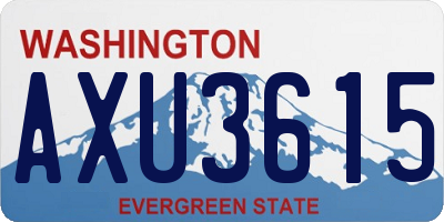 WA license plate AXU3615