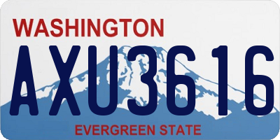 WA license plate AXU3616
