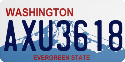WA license plate AXU3618