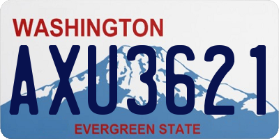 WA license plate AXU3621
