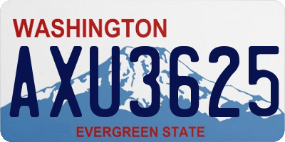 WA license plate AXU3625