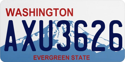 WA license plate AXU3626