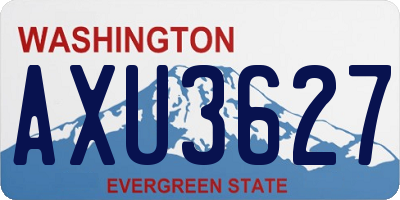 WA license plate AXU3627