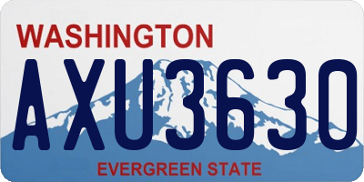 WA license plate AXU3630