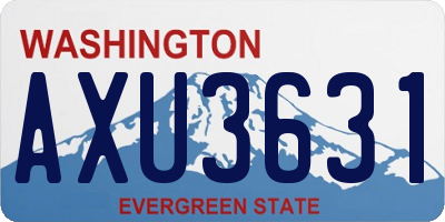 WA license plate AXU3631