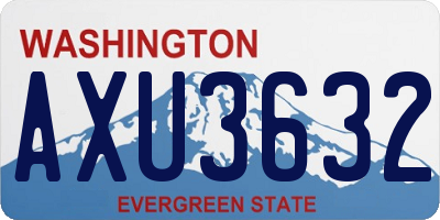 WA license plate AXU3632