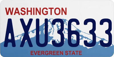 WA license plate AXU3633
