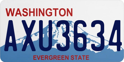WA license plate AXU3634