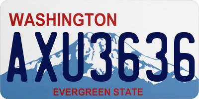 WA license plate AXU3636
