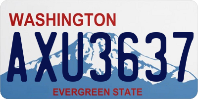WA license plate AXU3637