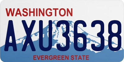 WA license plate AXU3638