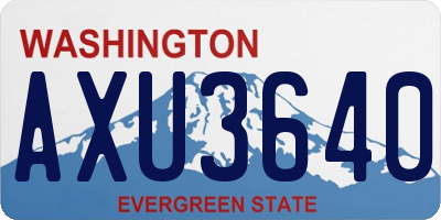 WA license plate AXU3640