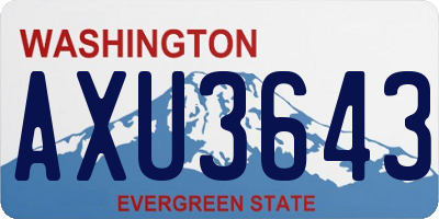 WA license plate AXU3643