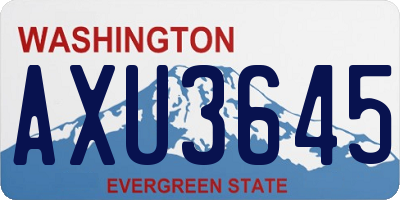 WA license plate AXU3645