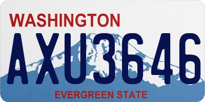 WA license plate AXU3646