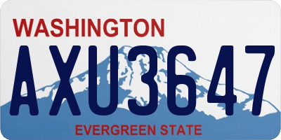 WA license plate AXU3647