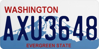 WA license plate AXU3648