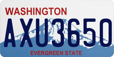 WA license plate AXU3650