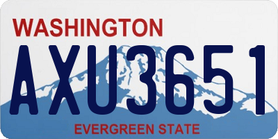 WA license plate AXU3651