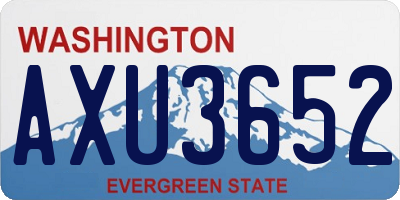 WA license plate AXU3652