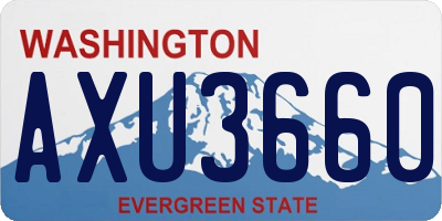 WA license plate AXU3660