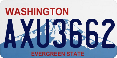 WA license plate AXU3662