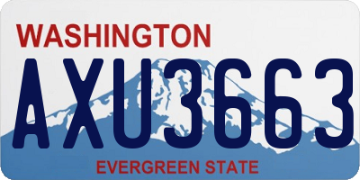 WA license plate AXU3663