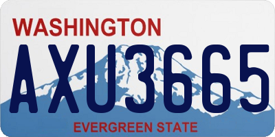 WA license plate AXU3665