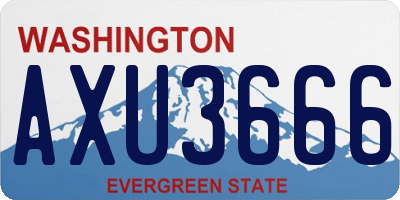 WA license plate AXU3666