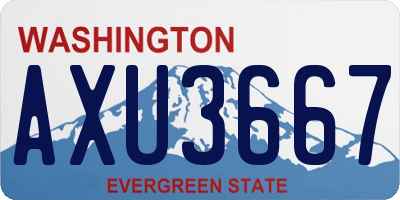 WA license plate AXU3667