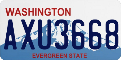 WA license plate AXU3668