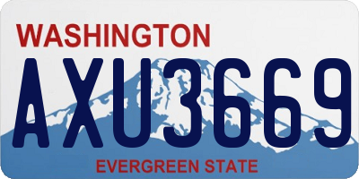 WA license plate AXU3669