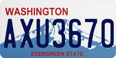 WA license plate AXU3670