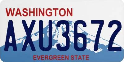 WA license plate AXU3672