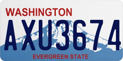 WA license plate AXU3674
