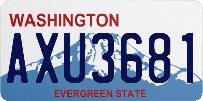 WA license plate AXU3681