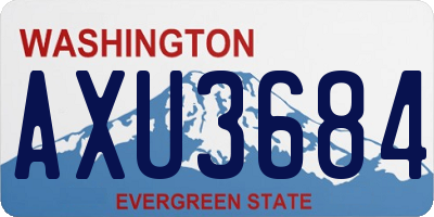 WA license plate AXU3684