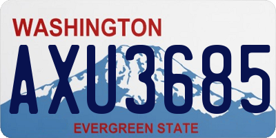 WA license plate AXU3685