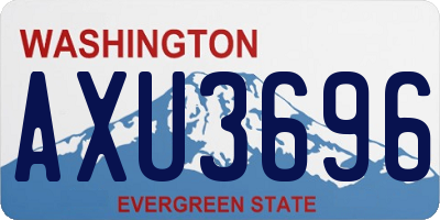 WA license plate AXU3696