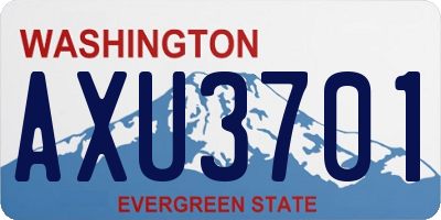 WA license plate AXU3701