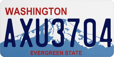 WA license plate AXU3704