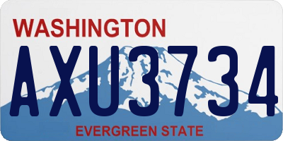 WA license plate AXU3734